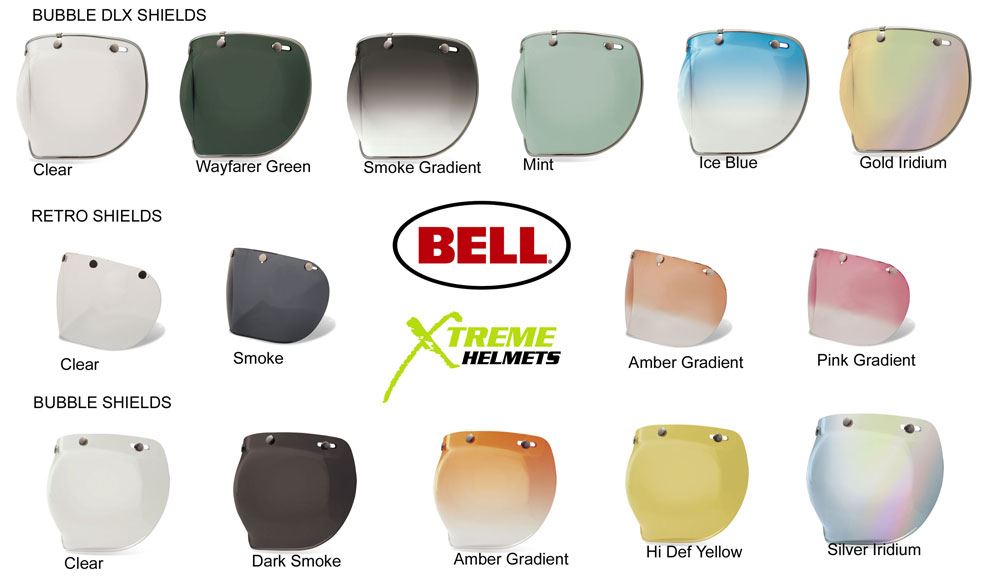 Bell Custom 500 3 Snap Shield Visor Universal Bubble DLX Retro Flip Flat 510 520 eBay