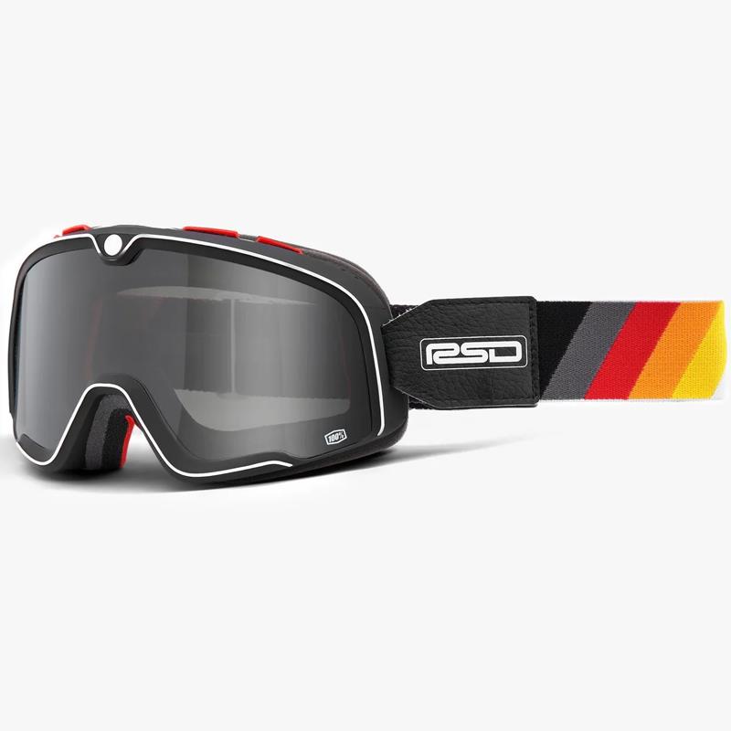 100% Barstow Goggles MX Moto Vintage Anti-Fog Clear Mirror Lens Storage Bag - Bild 13 von 15