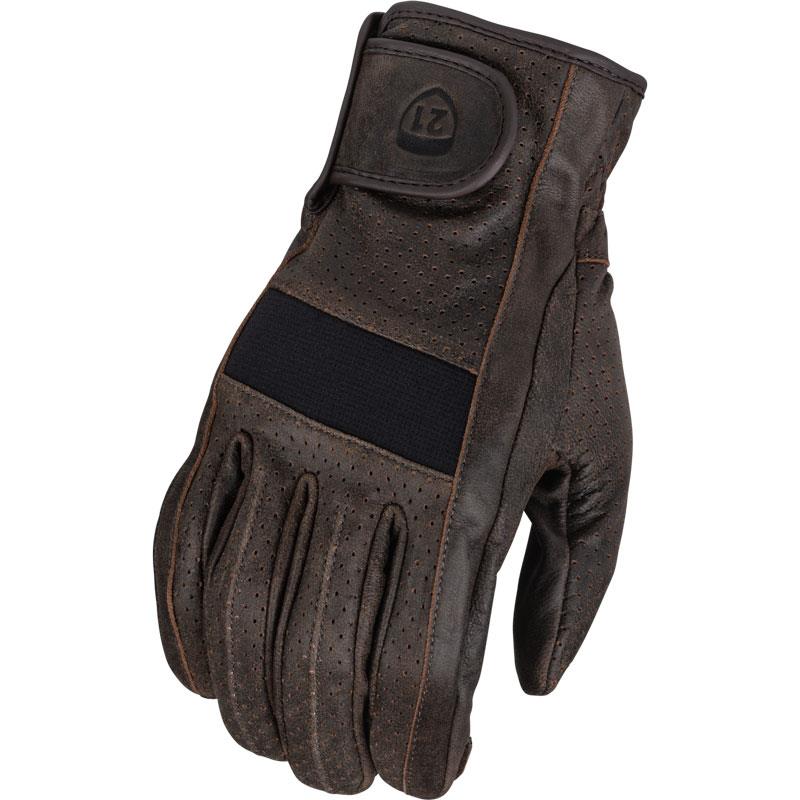 Highway 21 Jab Full Leather Gloves Motorcycle Perforated Black S-5XL - Picture 5 of 8