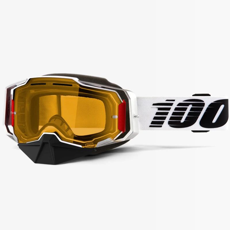 100% Armega Snowmobile Goggles Impact Resistant Yellow/Mirror Ultra HD Lens - Bild 7 von 13
