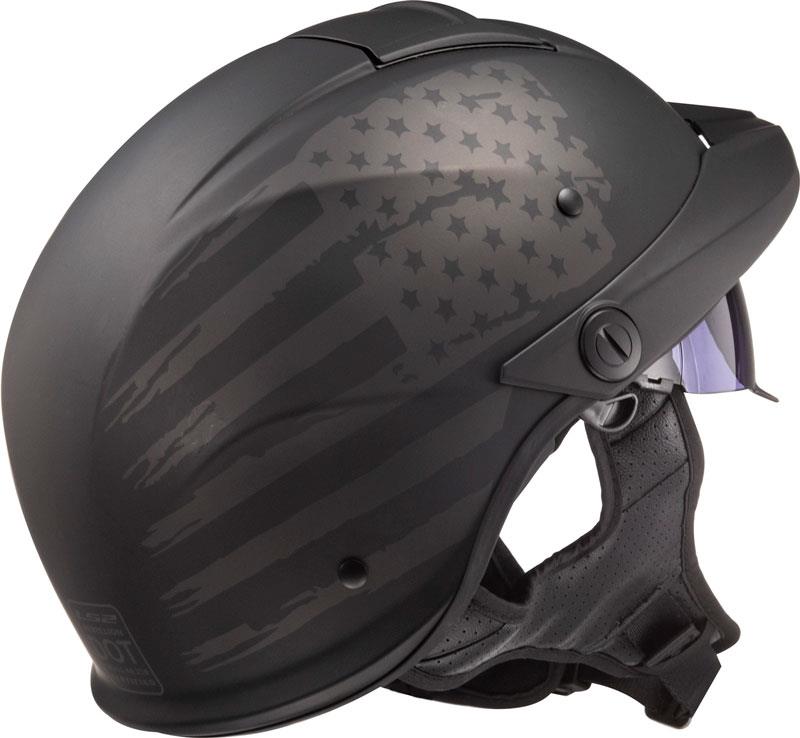 LS2 Rebellion Half Helmet Peak Visor Drop Down Shield Bluetooth Ready DOT XS-2XL - Picture 19 of 28