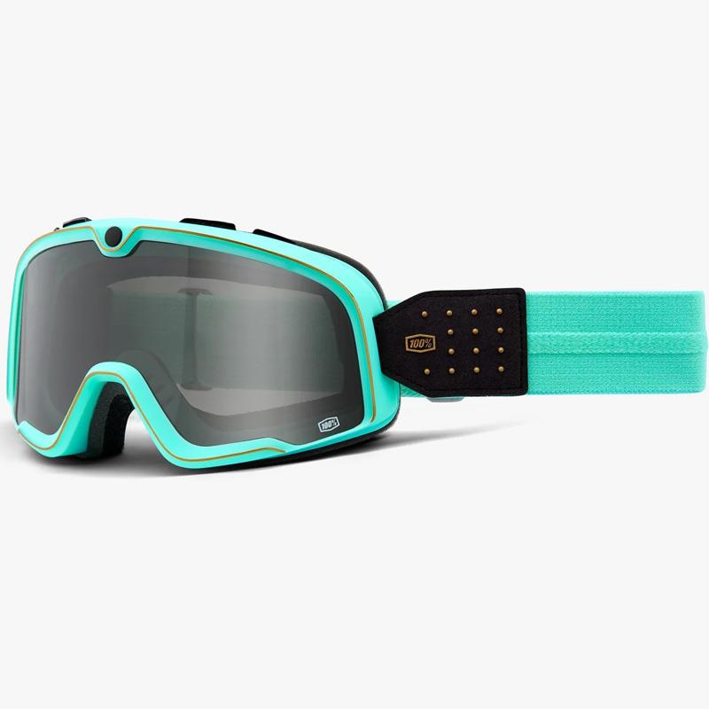 100% Barstow Goggles MX Moto Vintage Anti-Fog Clear Mirror Lens Storage Bag - Bild 6 von 15