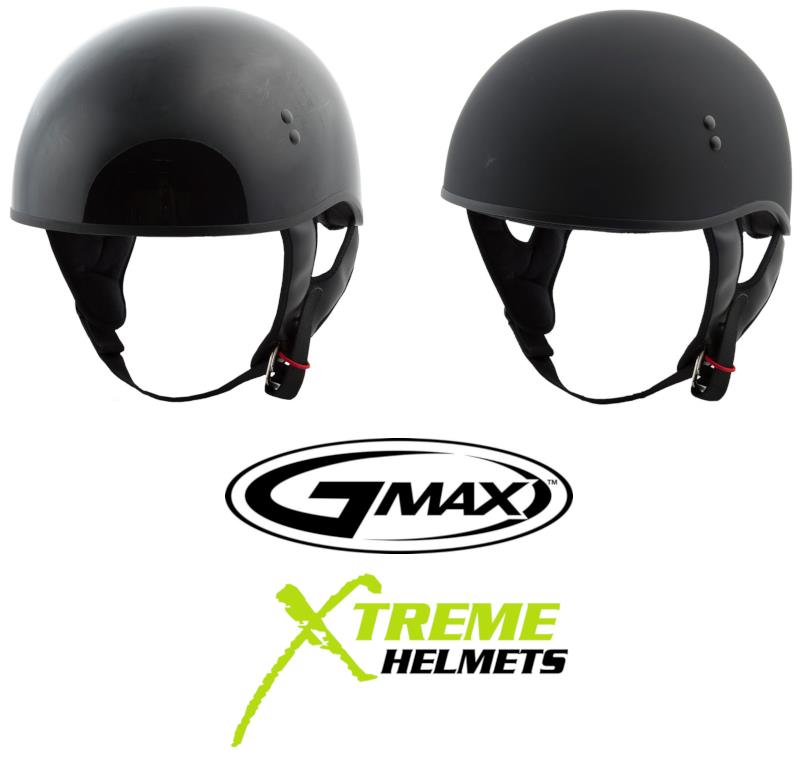 Gmax HH45 Half Helmet Low Profile Lightweight Coolmax Interior DOT XS