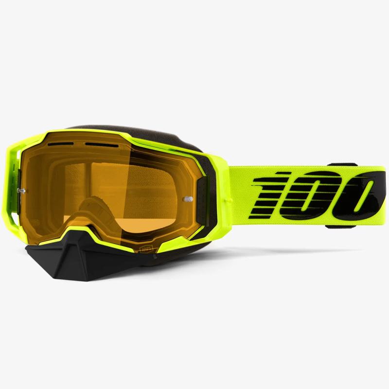 100% Armega Snowmobile Goggles Impact Resistant Yellow/Mirror Ultra HD Lens - Bild 9 von 13