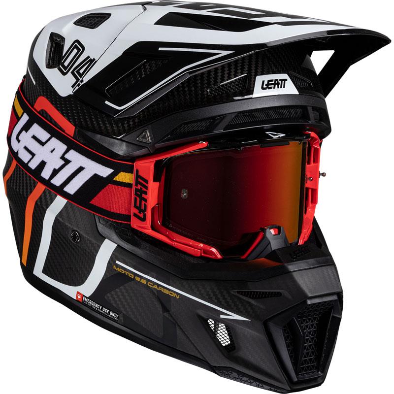 Leatt Moto 9.5 Carbon Helmet Kit with Goggles Off Road MX DOT ECE XS-2XL - Picture 10 of 14