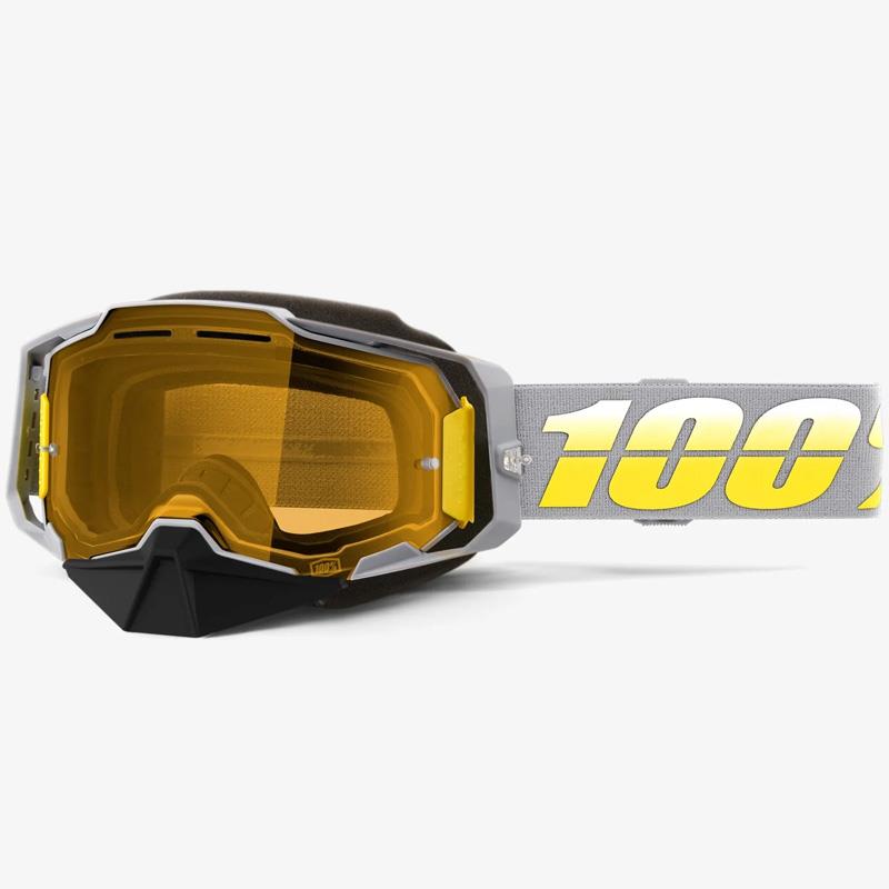 100% Armega Snowmobile Goggles Impact Resistant Yellow/Mirror Ultra HD Lens - Bild 5 von 13