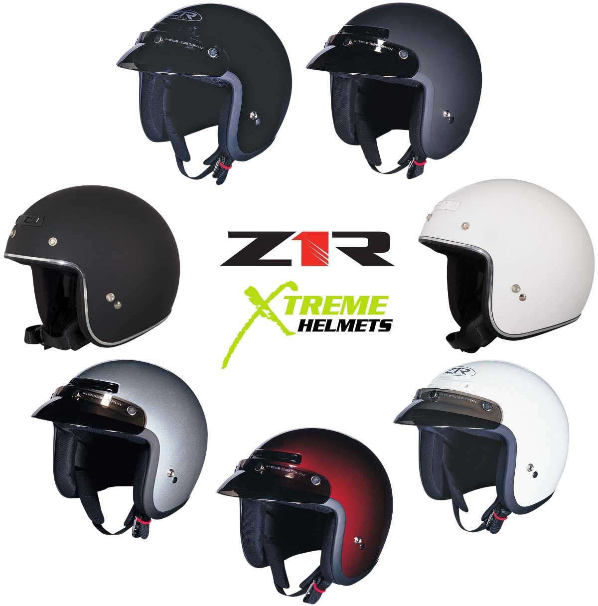 Z1R Jimmy Helmet 3/4 Open Face Speaker Pockets DOT Approved 2XS3XL eBay