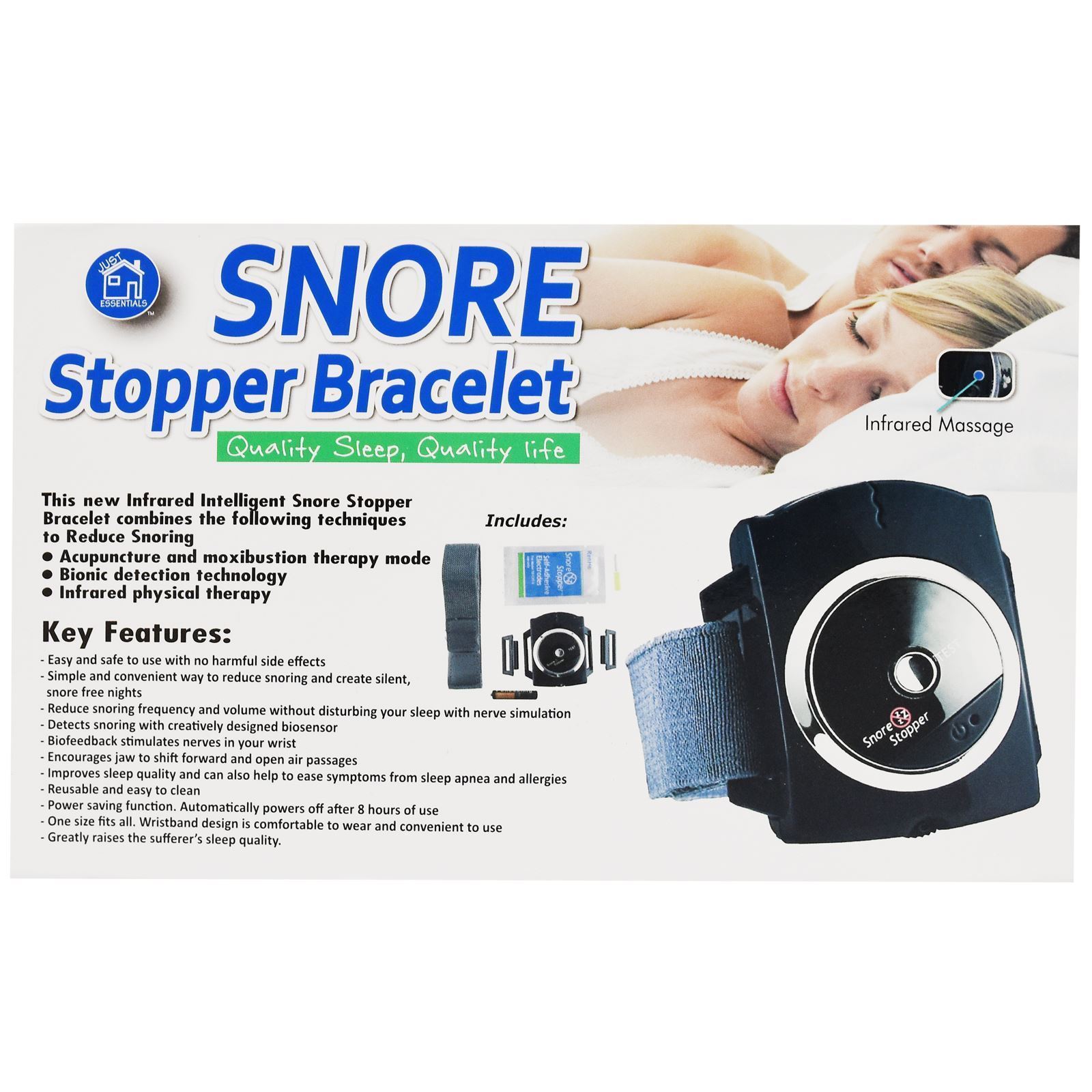 Stop Snoring Aid Snore Stopper Bracelet Wristband Device Intelligent
