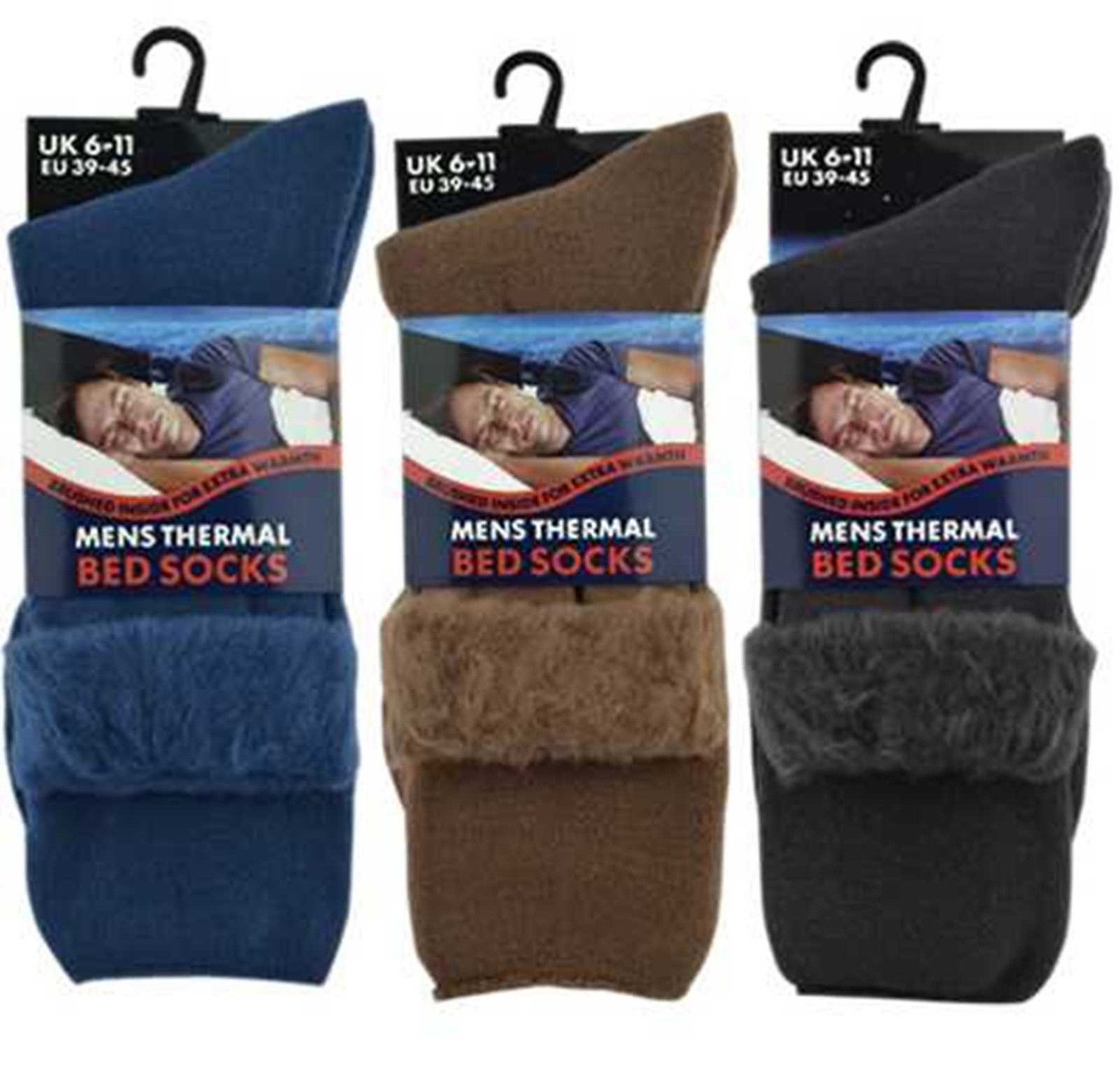 3 Pairs Men Lounge Socks Thick Warm Feet Brushed Thermal Fleece Bed Sock