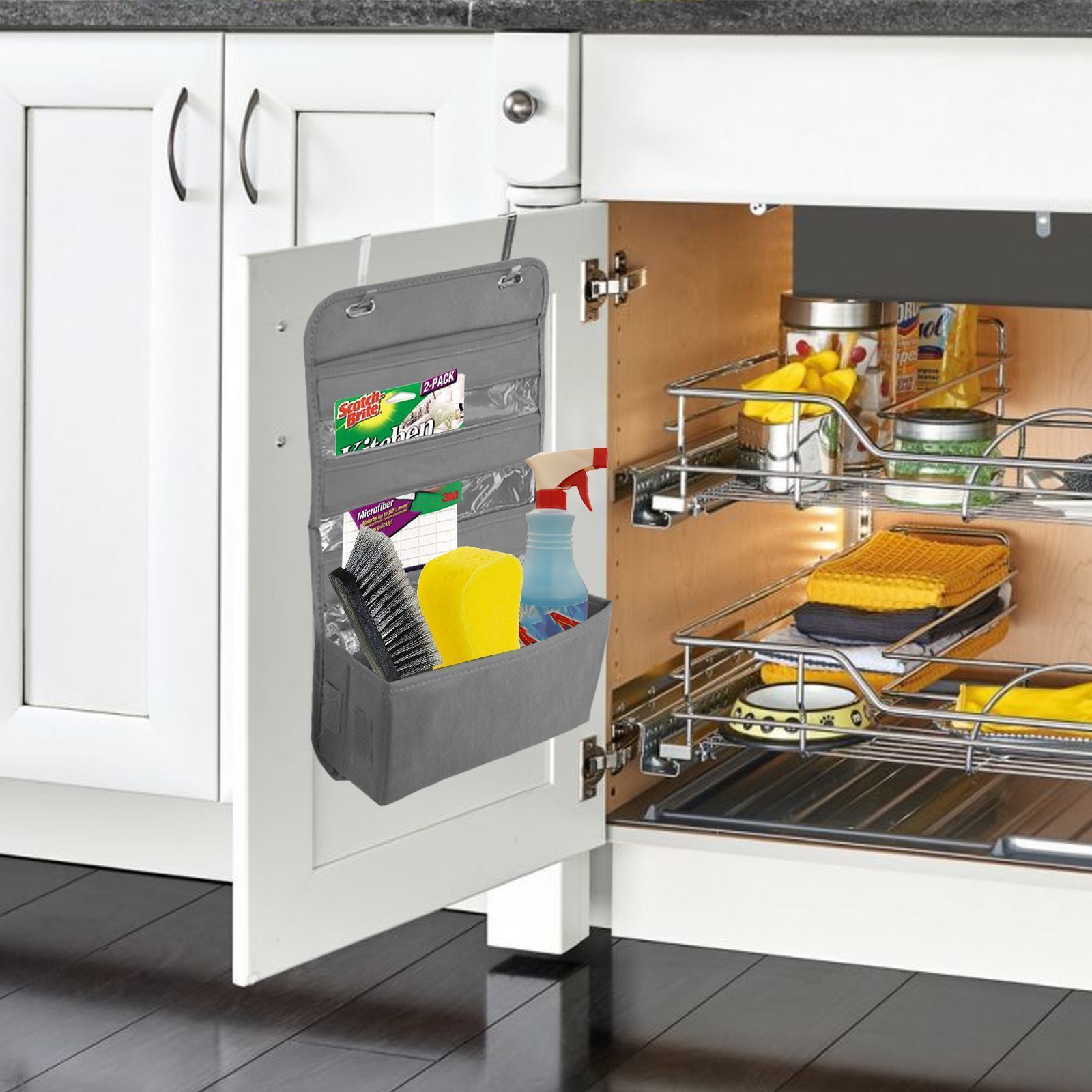 The Door Hanging Storage Organizer Pockets Rack For Cupboard Kitchen