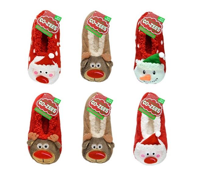 Girls Ladies Christmas Cozee Slipper Socks Sherpa Shoes 3D Animal Novelty Fleece