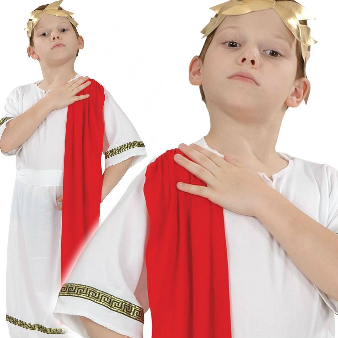 Kids Caesar Roman Emperor King Toga Ancient Greek Book Week Fancy Dress Costume