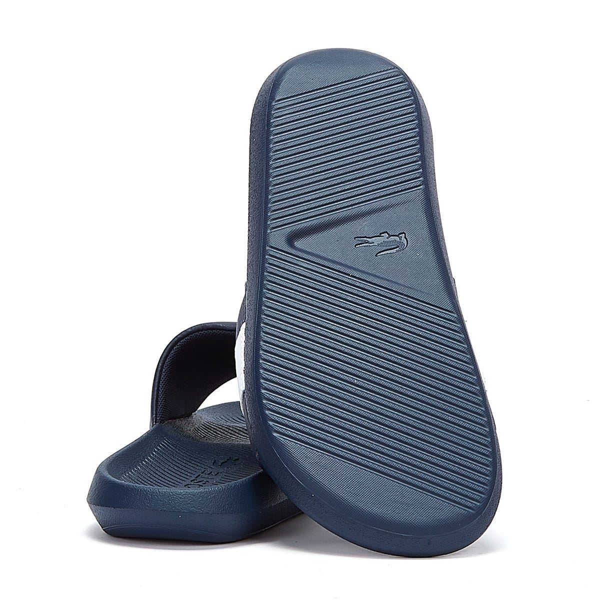 Lacoste Croco Sliders - Blue - Flip-Flops