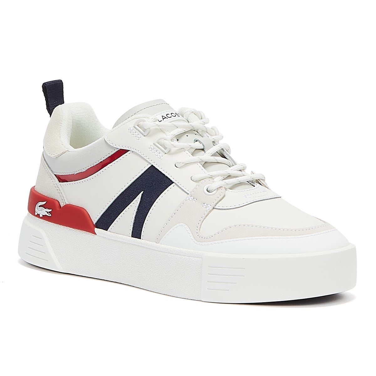 burgundy lacoste trainers