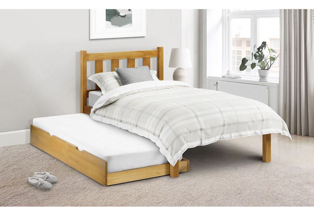 Julian Bowen Poppy Low Sheen Lacquer Pine Wooden Bed 3FT Single 4FT6 Double - Picture 12 of 12