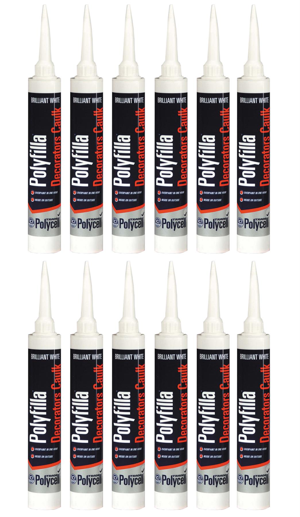 Polycell Polyfilla Decorators Caulk Filler Sealant White 380ml Trade