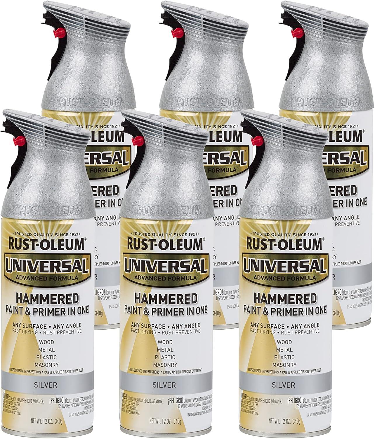 Rust-Oleum Universal Premium Hammered Spray Paint, Aerosol 12 oz (6 PACK)