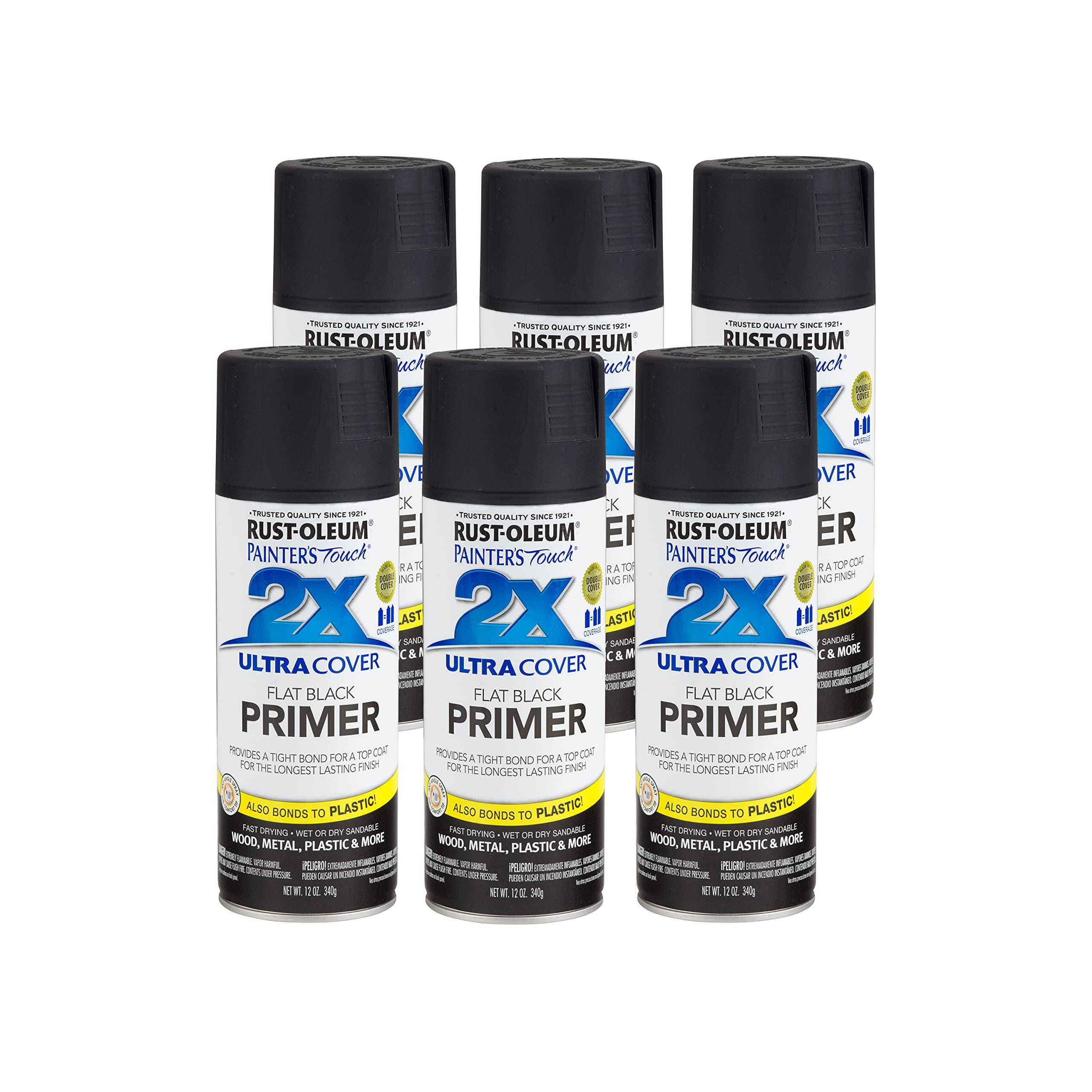 Rust-Oleum Painter’s Touch 2X Ultra Cover Primer Spray, Aerosol 12 oz (6 PACK)