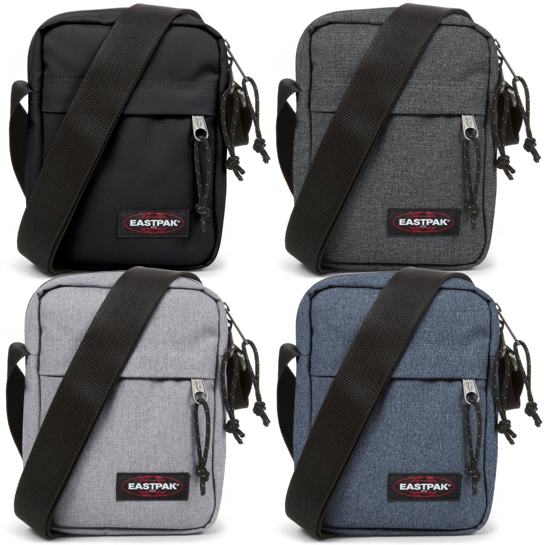 Eastpak Bandolera negro gris /"Buddy/" bandolera bolso Black Denim nuevo