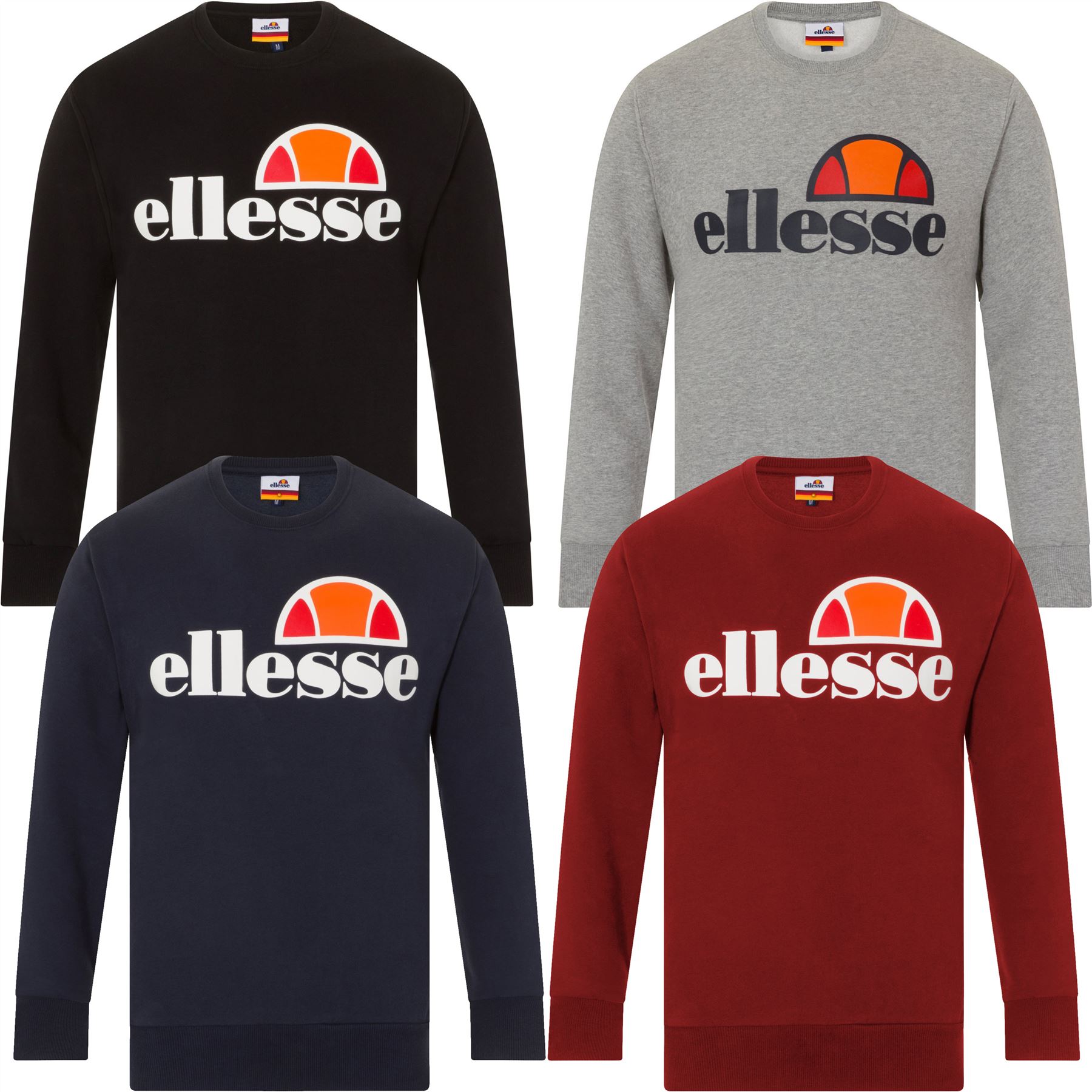 New Men/'s Ellesse Crew Neck Smash Sweatshirt Top Burgundy Size XXL RRP£45