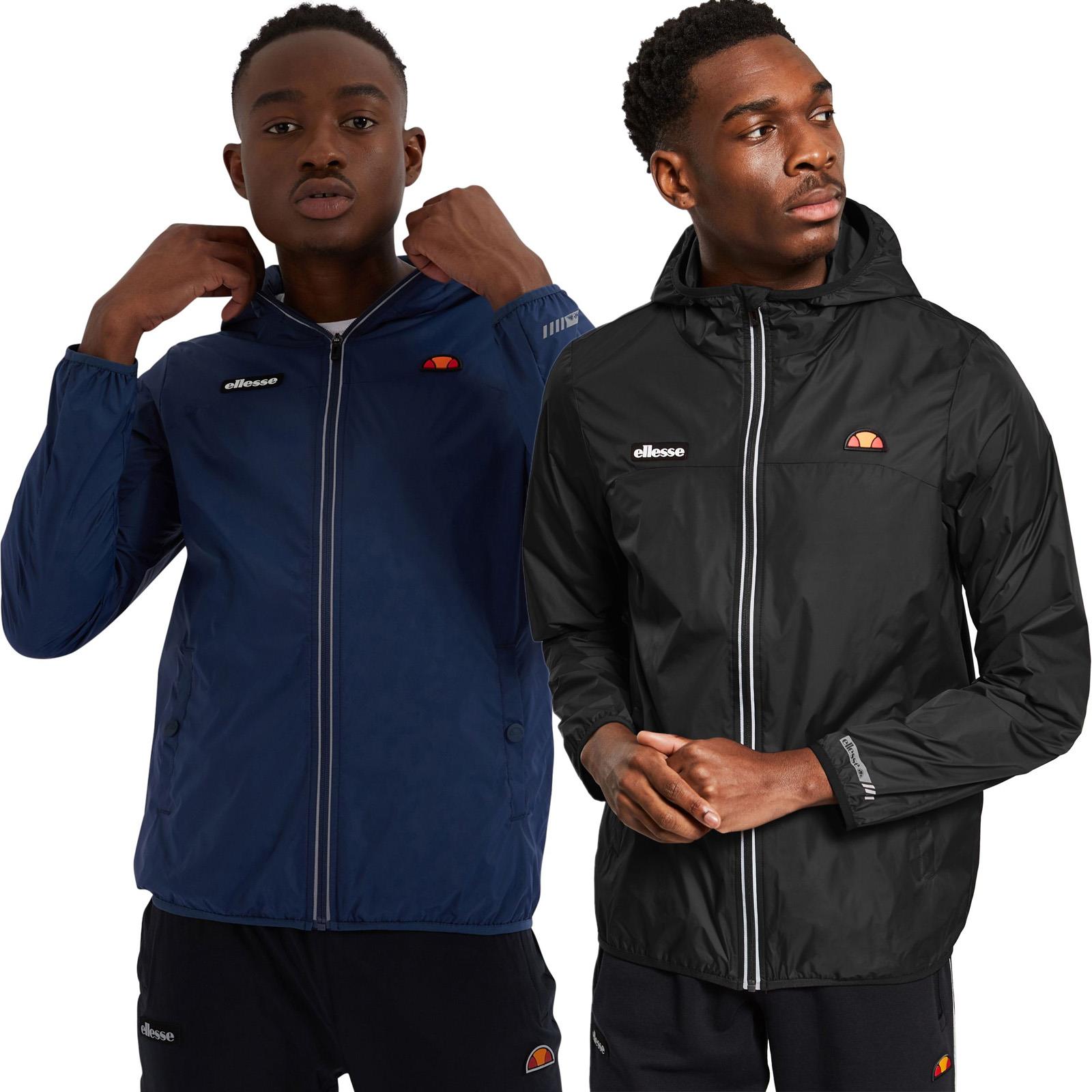 Ellesse Men/'s sortoni Con Cappuccio Leggero Cerniera Intera Giacca Nero L