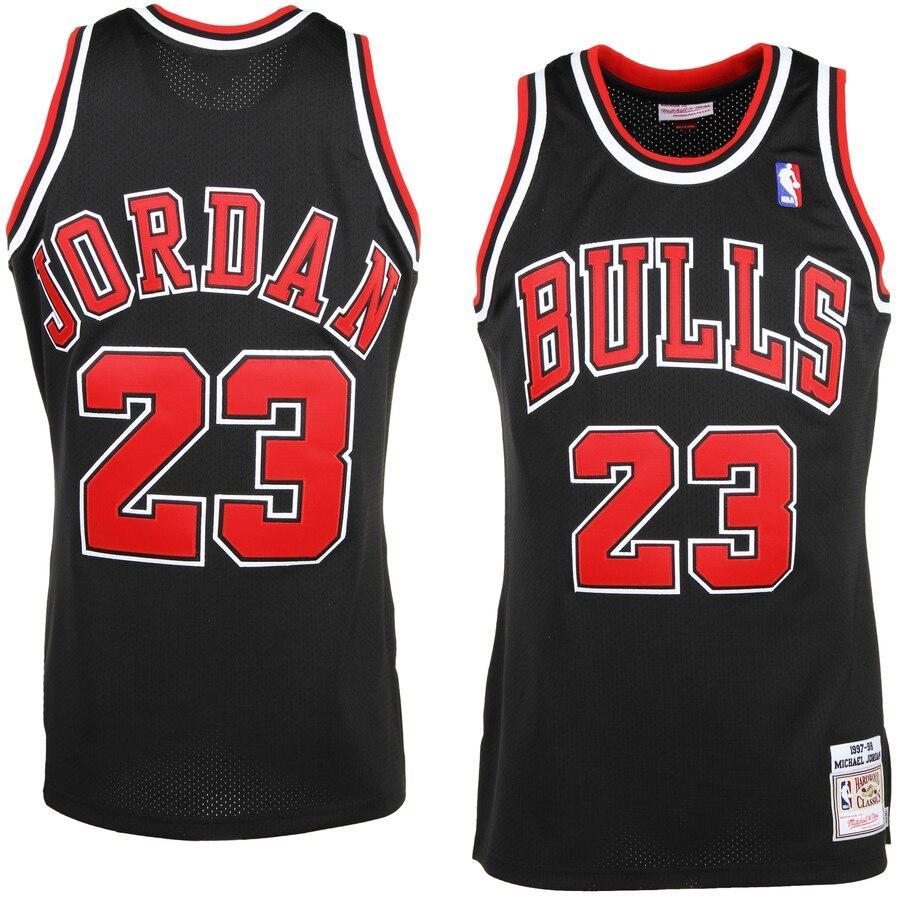 MICHAEL JORDAN CHICAGO BULLS 23 BLACK NBA Basketball SWINGMAN JERSEY