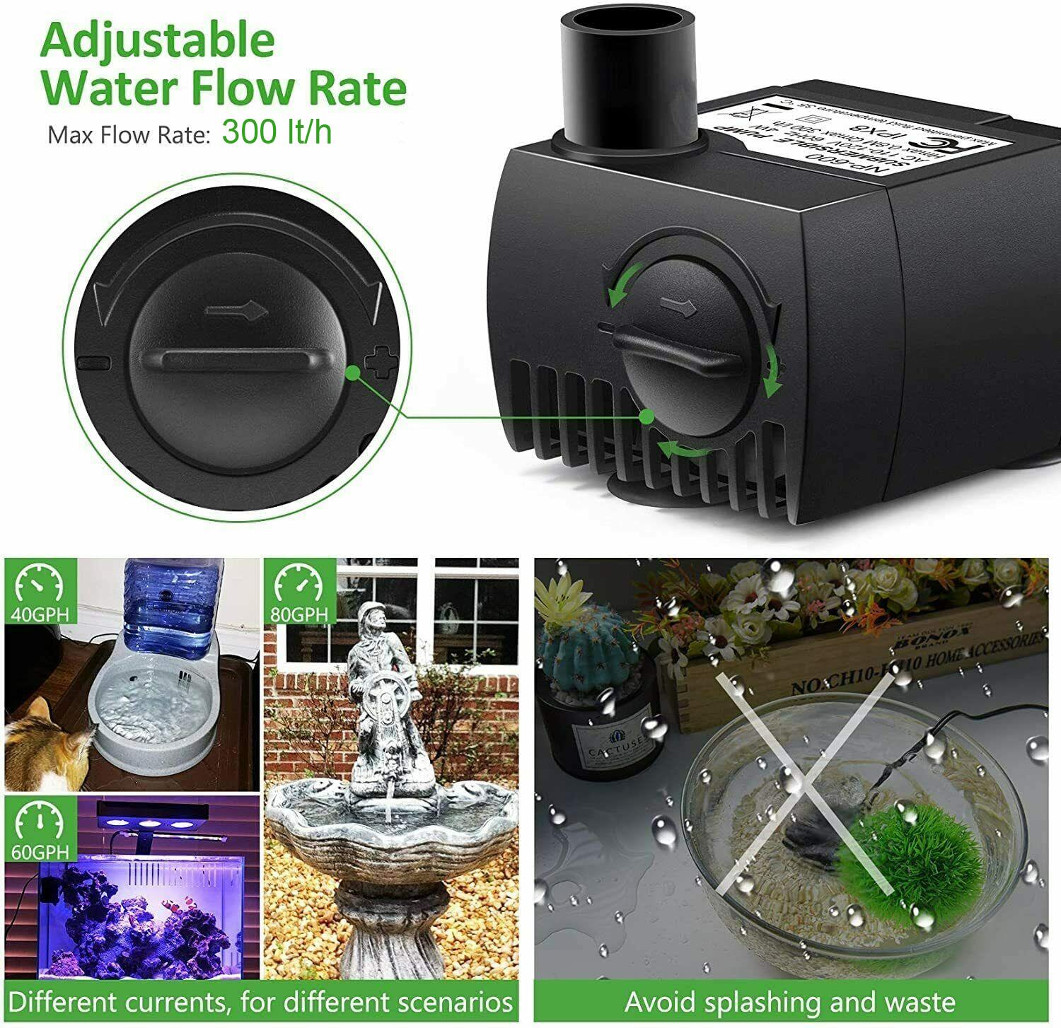 Submersible Water Pump Fish Tank Aquarium Feature Pond Fountain 4000 Litres/hr - Picture 4 of 41