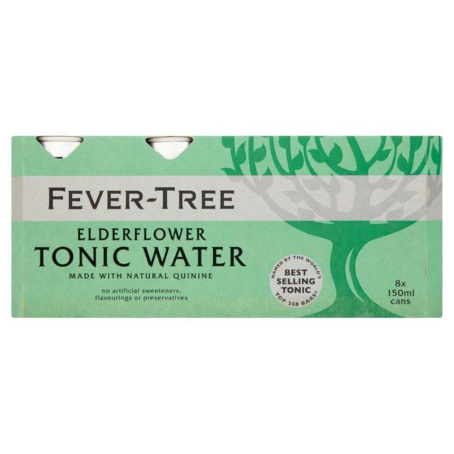 FeverTree Elderflower Tonic Water Cans 8 x 150ml (40.58fl oz