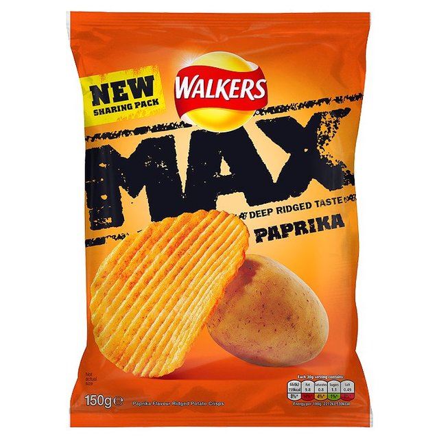 Walkers Max Paprika Crisps 150g (0.33lbs) eBay