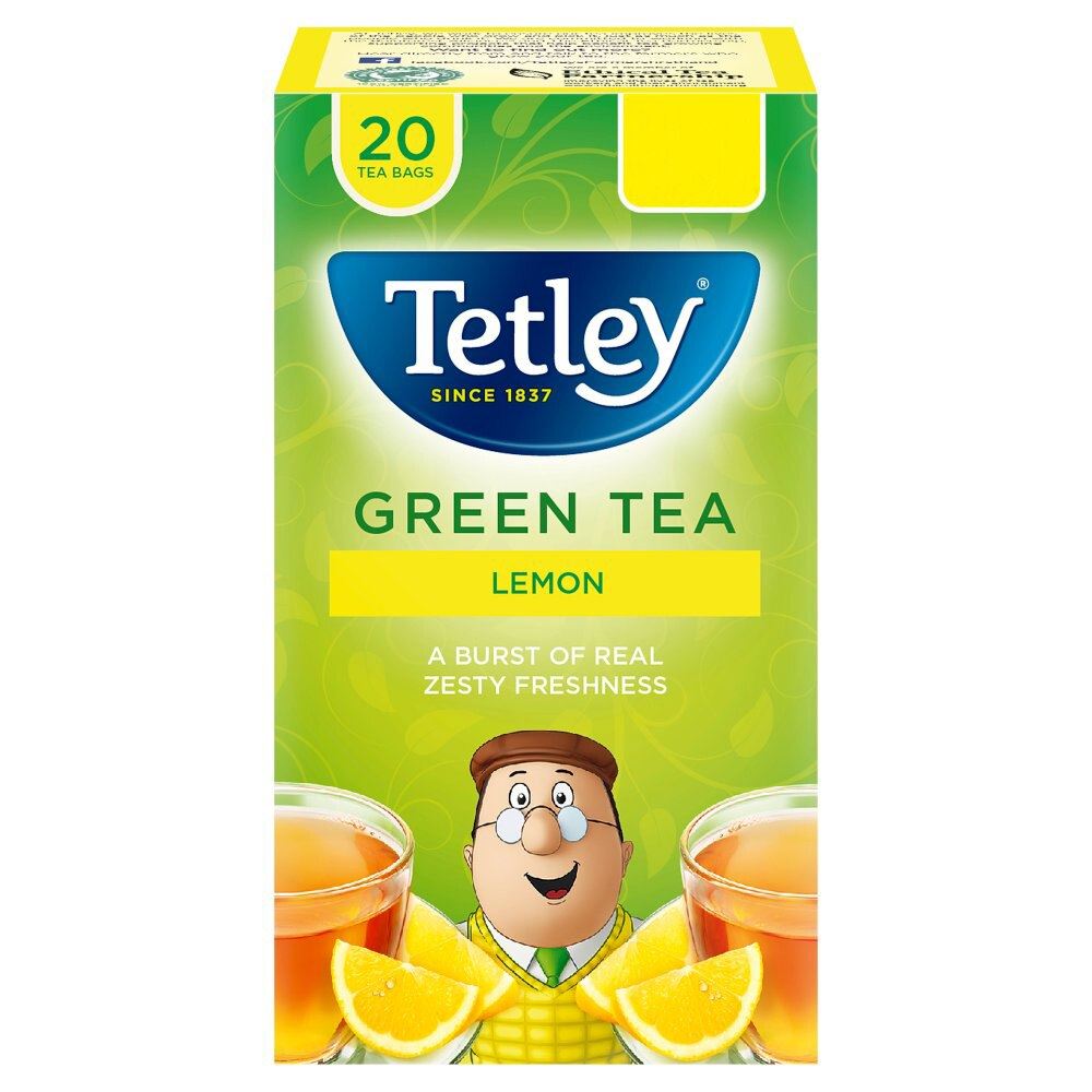Tetley Green Tea & Lemon Tea Bags 20's Pack of 3 eBay