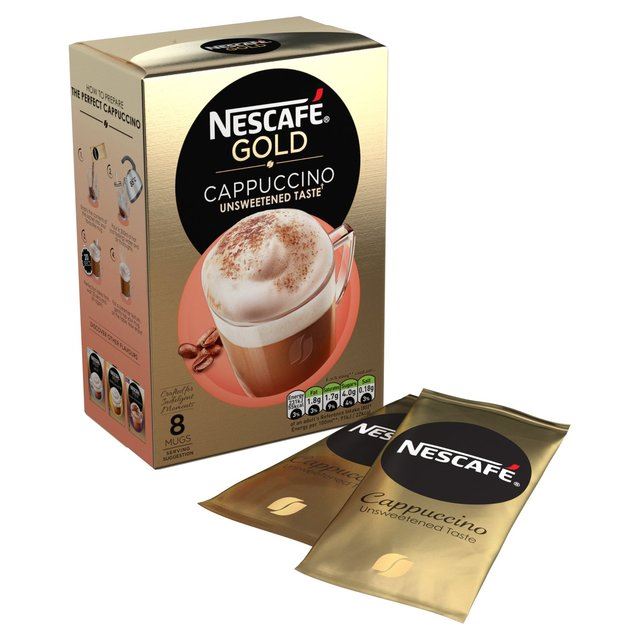 Nescafe Gold Cappuccino Unsweetened Coffee 8 Sachets - 113.6g
