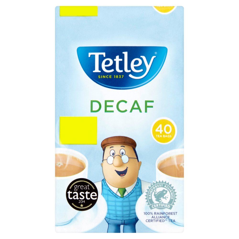 Tetley Decaffeinated Tea Bags 40's Pack of 2 5028881201182 eBay