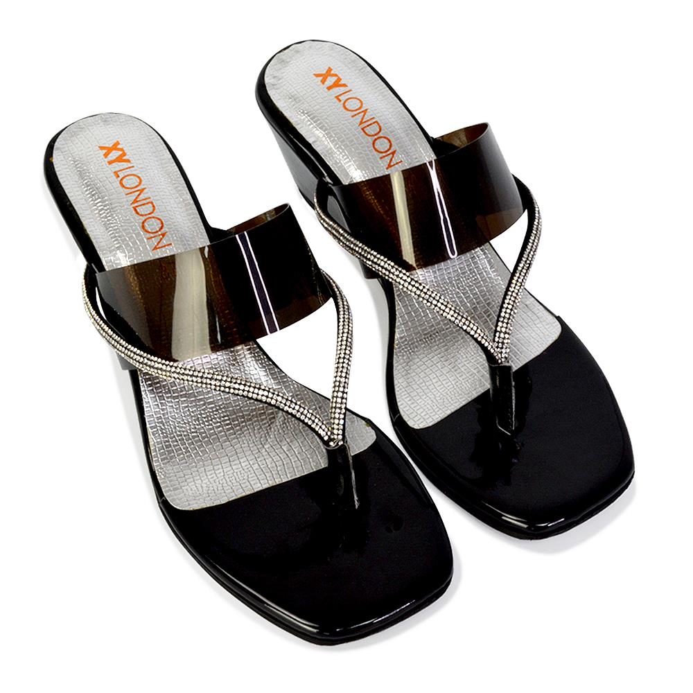 Womens Low Wedge Heel Sandals Ladies Summer Holidays Diamante Shoes Size - Picture 6 of 31