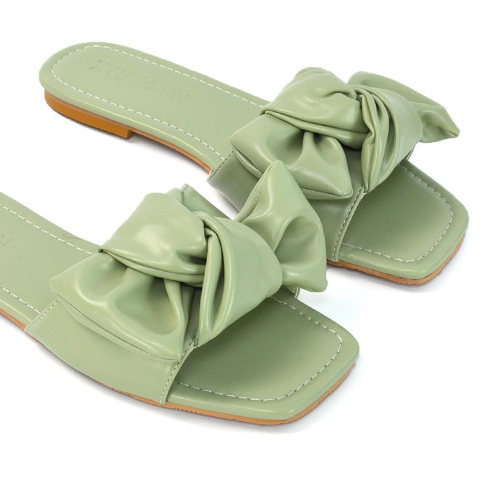 Womens Slip On Sliders Ladies Flat Casual Bow Flip Flops Mule Sandals Size Size - Picture 10 of 31