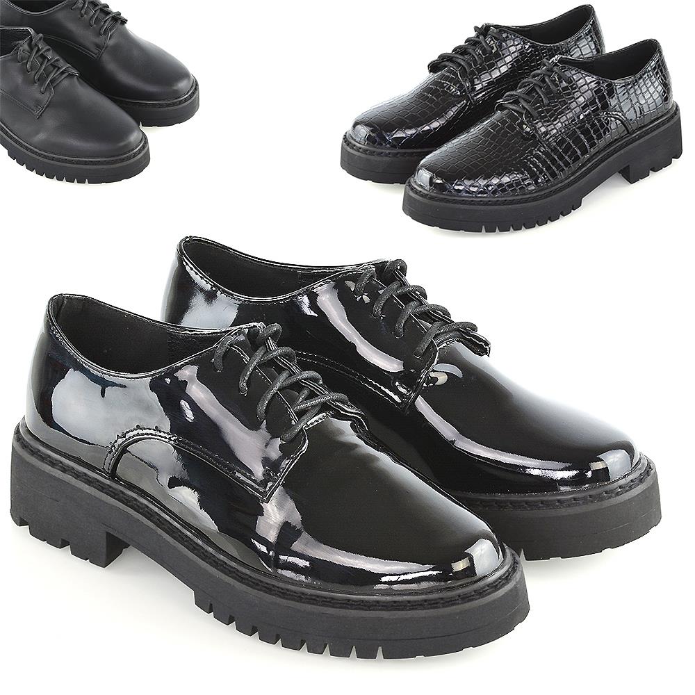 ladies black and white brogues