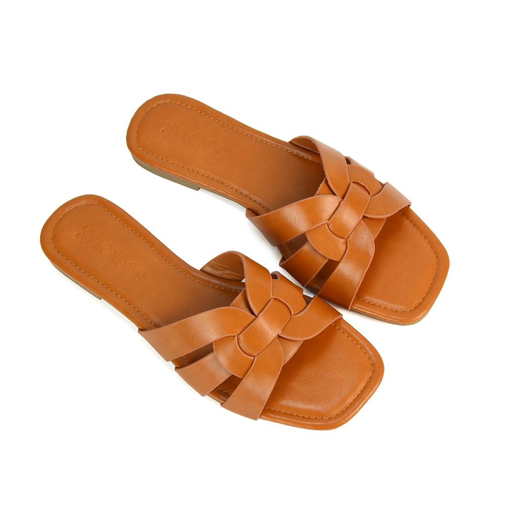 Women's Flat Slide Sandals Casual Slip On Summer Holiday Slider Size 3-8 - Picture 30 of 45