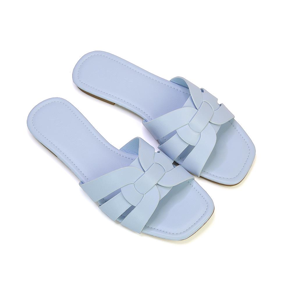 Women's Flat Slide Sandals Casual Slip On Summer Holiday Slider Size 3-8 - Picture 26 of 45