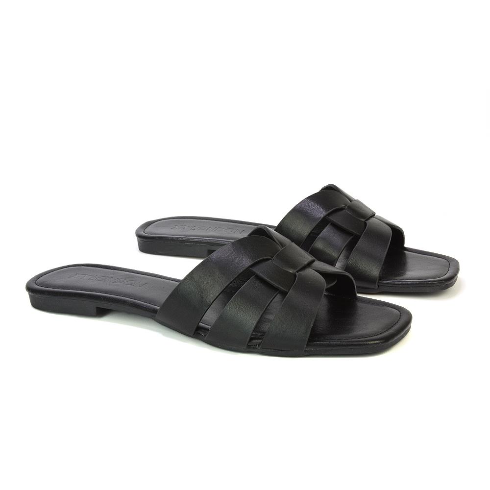 Women's Flat Slide Sandals Casual Slip On Summer Holiday Slider Size 3-8 - Picture 10 of 45