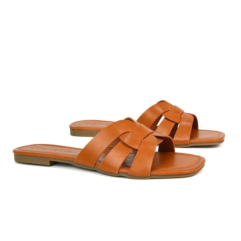 Women's Flat Slide Sandals Casual Slip On Summer Holiday Slider Size 3-8 - Picture 31 of 45