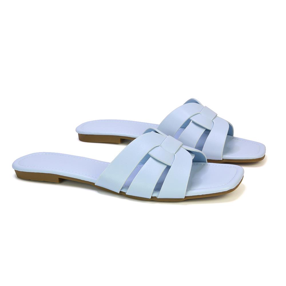 Women's Flat Slide Sandals Casual Slip On Summer Holiday Slider Size 3-8 - Picture 22 of 45
