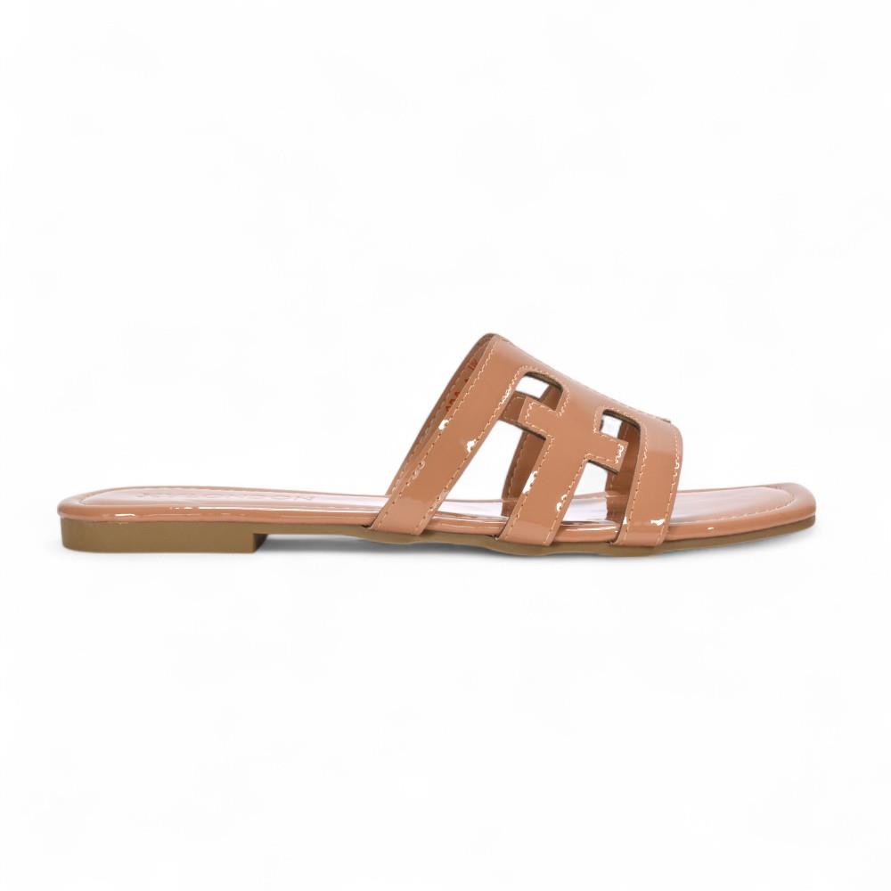 Women's Cut Out Slider Ladies Flat Slip On Holiday Casual Strappy Mule Sandals - Picture 28 of 35