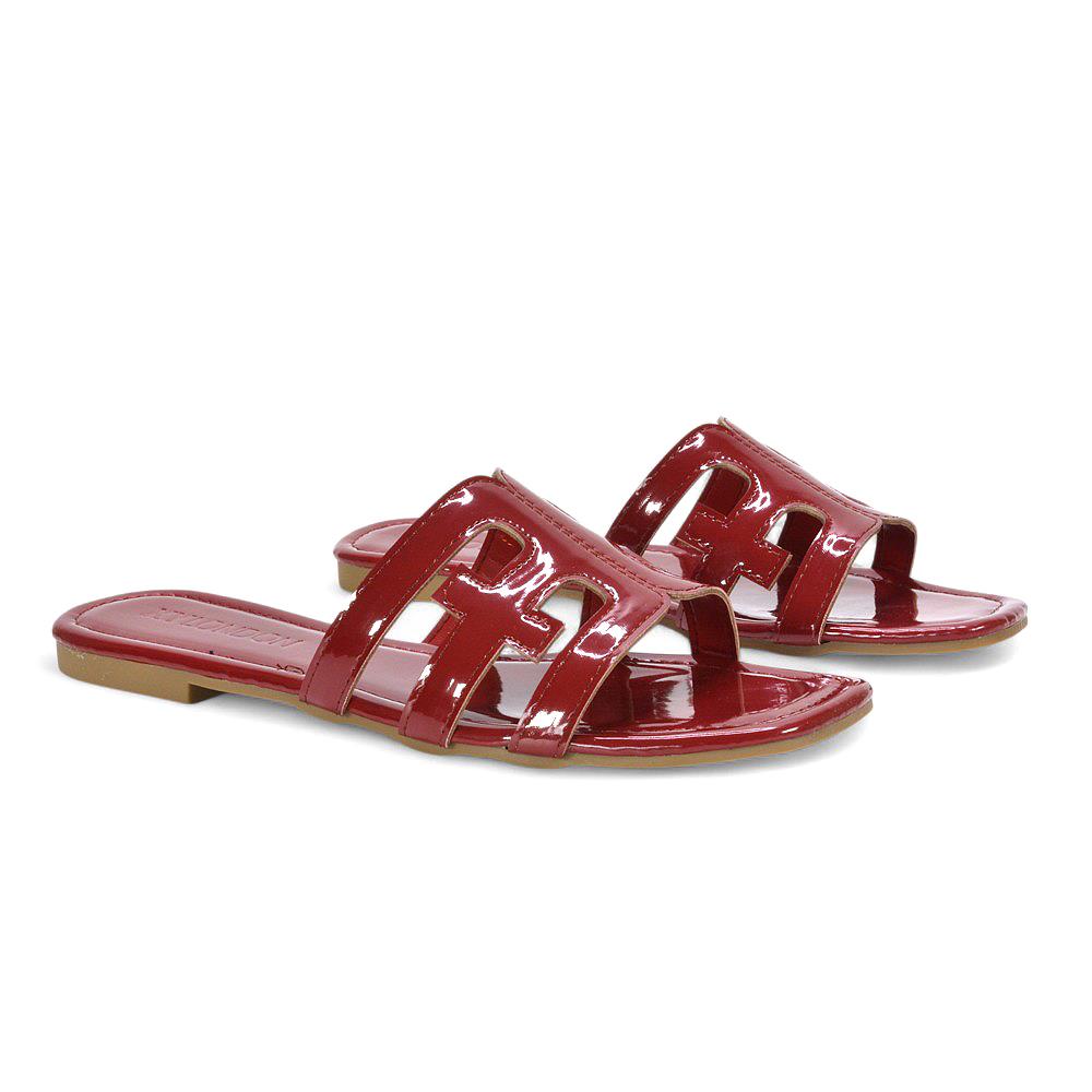 Women's Cut Out Slider Ladies Flat Slip On Holiday Casual Strappy Mule Sandals - Picture 16 of 35