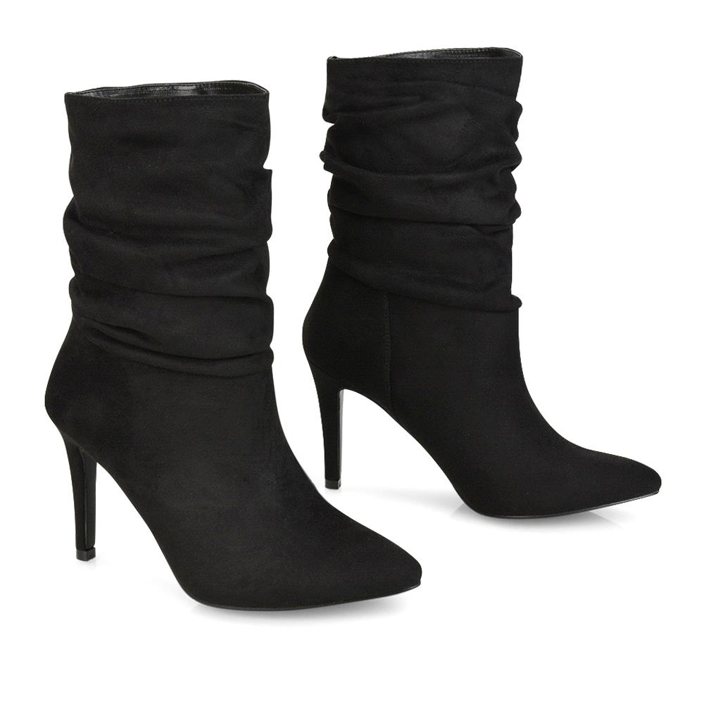 NEW WOMEN BLACK FASHION ZIP ANKLE BOOT HIGH HEEL STILETTO BOOTIES SHOES UK 3-8