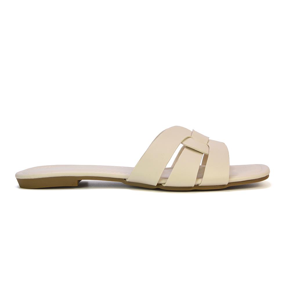 Women's Flat Slide Sandals Casual Slip On Summer Holiday Slider Size 3-8 - Picture 15 of 45