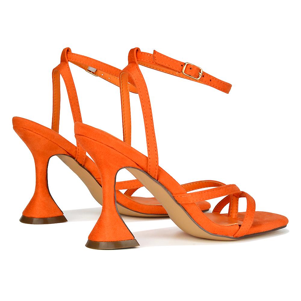 Sandalias para mujer con tiras al tobillo señora punta cuadrada correa tacón acampanado talla 3-8 - Imagen 11 de 31
