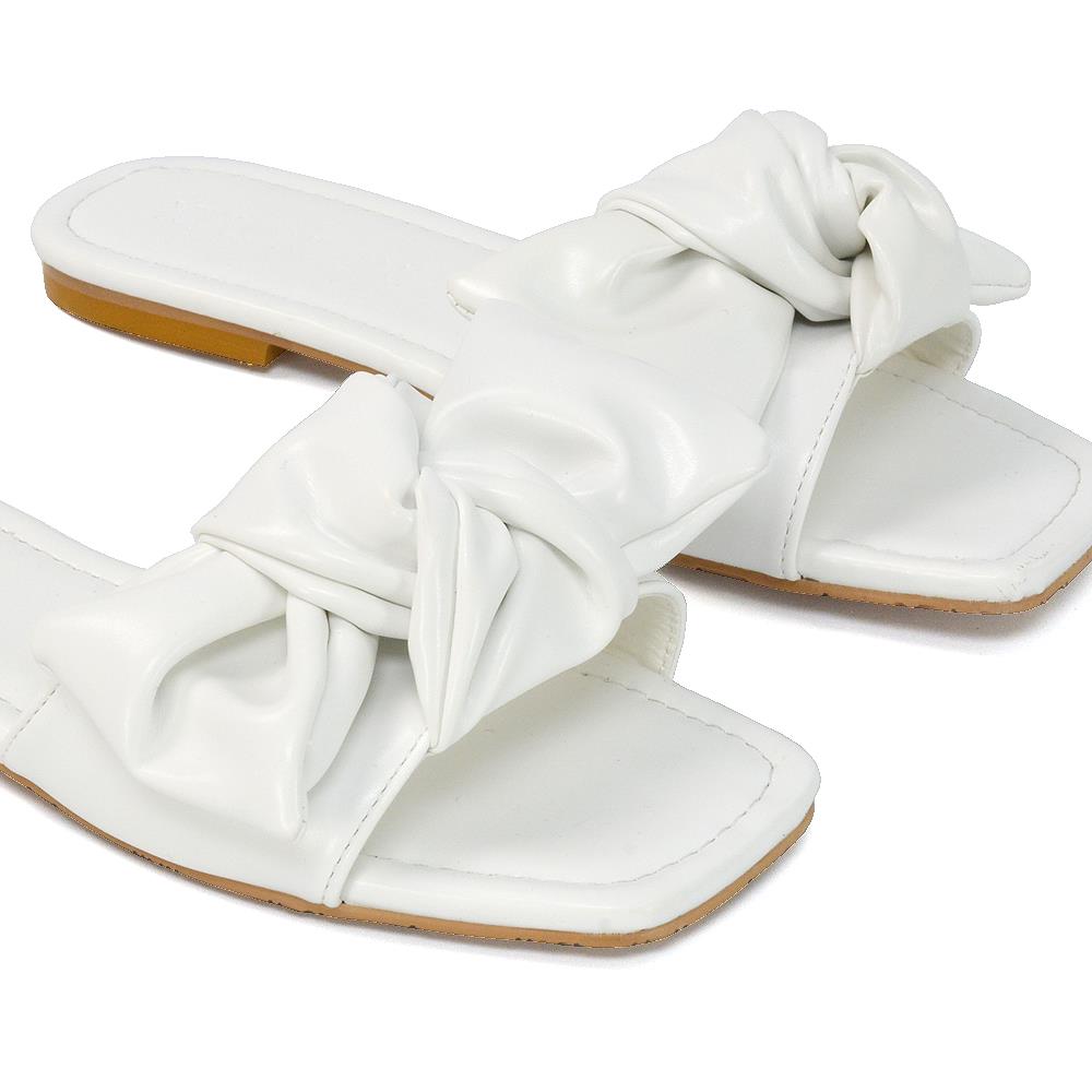 Womens Slip On Sliders Ladies Flat Casual Bow Flip Flops Mule Sandals Size Size - Picture 29 of 31