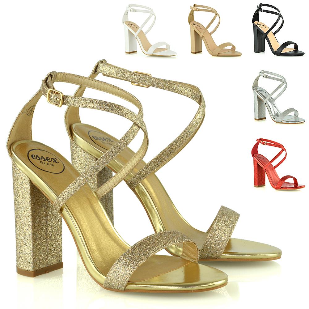 Womens Ladies Cut Out High Heel Strappy Summer Sandals Open Toe Shoes Size 3-8