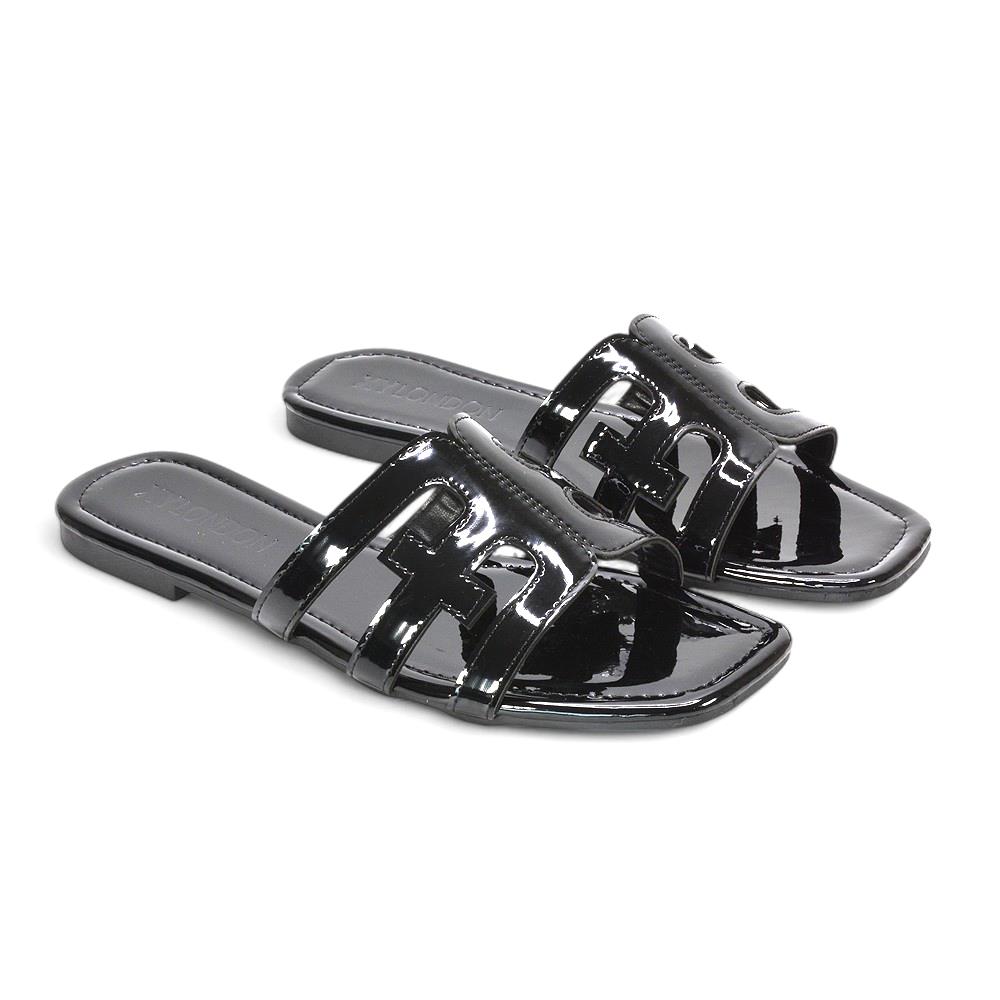 Women's Cut Out Slider Ladies Flat Slip On Holiday Casual Strappy Mule Sandals - Picture 5 of 35