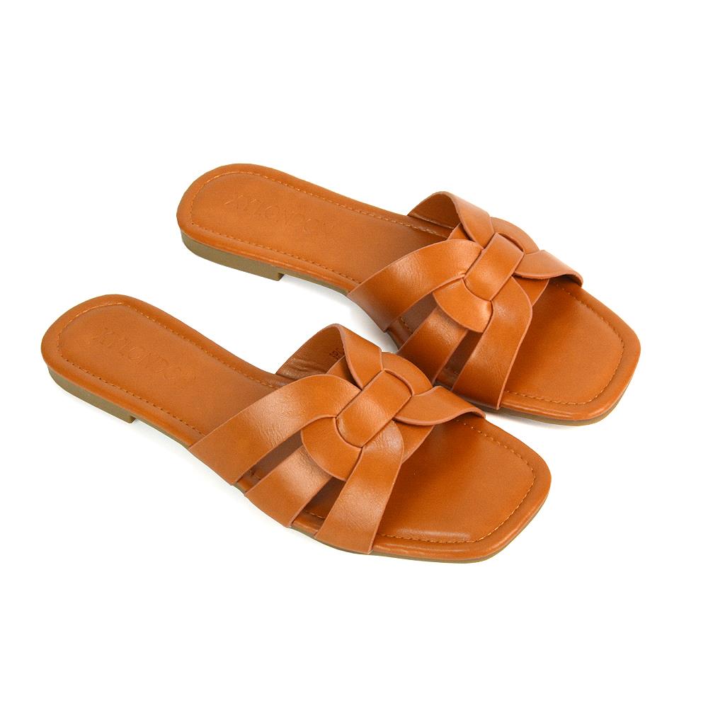 Women's Flat Slide Sandals Casual Slip On Summer Holiday Slider Size 3-8 - Picture 34 of 45