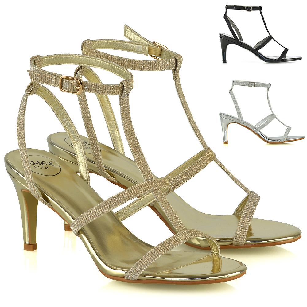 New Womens High Heel Strappy Sandals Ladies Zip Party Stiletto Shoes Size 3-8